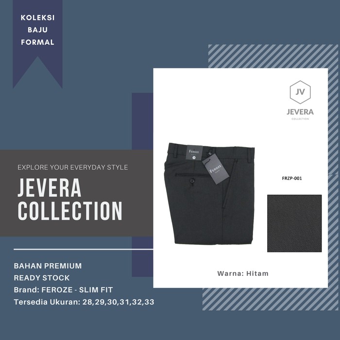 Celana kerja bahan pria kantor Slim Fit Formal Resmi Keren Feroze FRZP-001