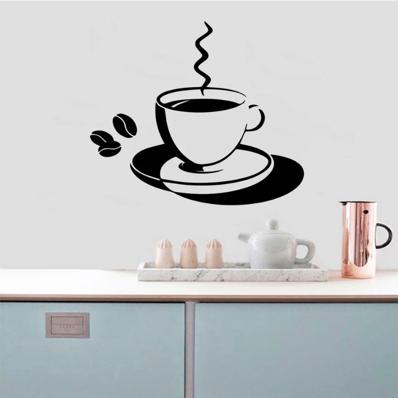 WALL CUTTING STICKER STIKER DINDING KACA KAMAR TIDUR ANAK CUSTOM WALLPAPER 3D MURAH KOPI CAFE 01