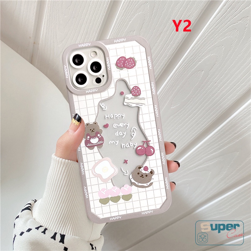 Oppo A57 A15 A76 A35 A96 A7 A78 A5S A5 A17 A58 A17K A3S A95 A55 A33 A16K A16 A1 A1K A12 A9 A15S A74 A11K A32 Reno 8T 7Z 7 5 6 5G A54 A12E Soft Tpu Lucu Case Motif Kartun Beruang Kelinci