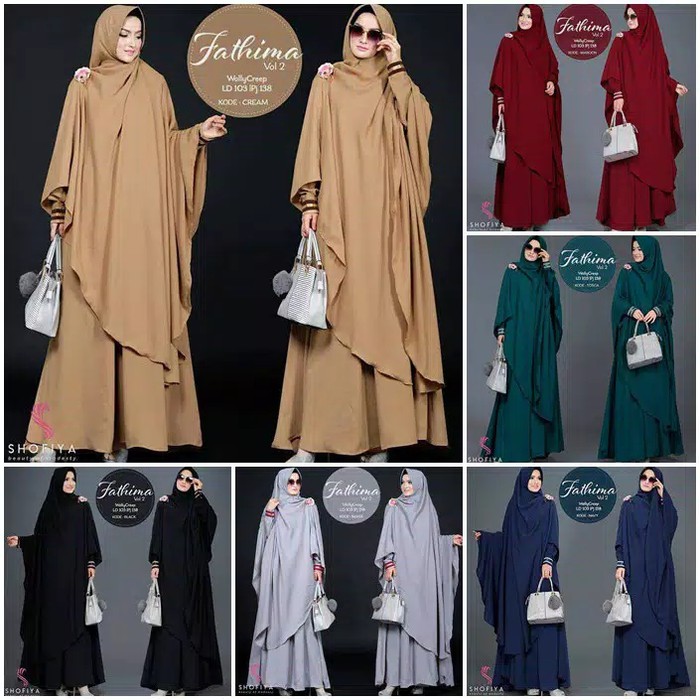Gamis Syari Gamis Adeeva Syari Set Banyak Warna AF07 Murah