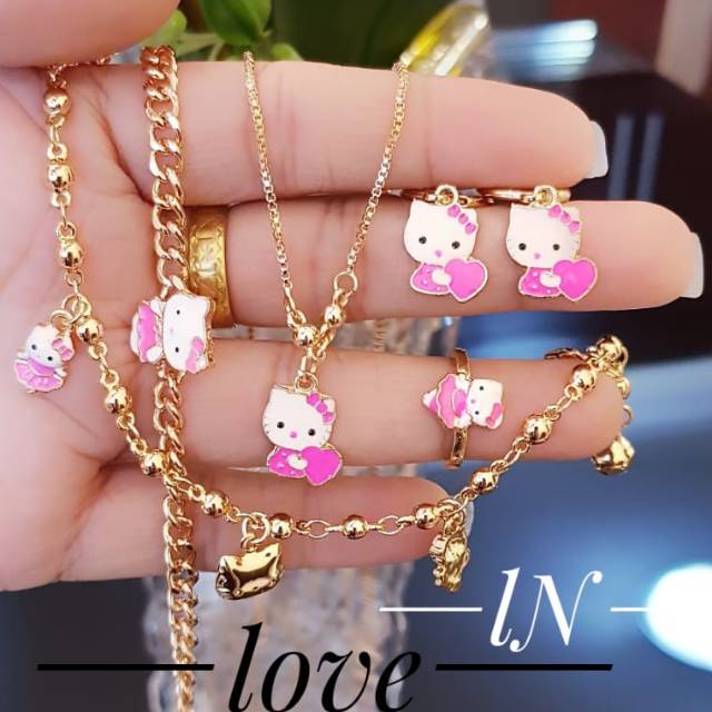 Xuping set perhiasan anak lapis emas 24k 1411