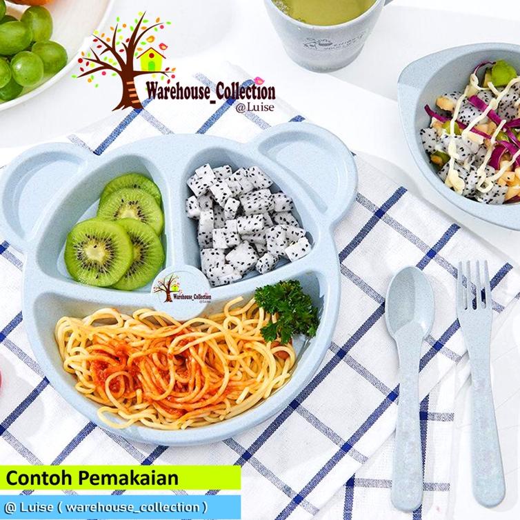 Piring Makan Anak Sekat / Piring Sekat Plastik / Piring Makan Anak Lucu / Piring Anak Wheat / Piring