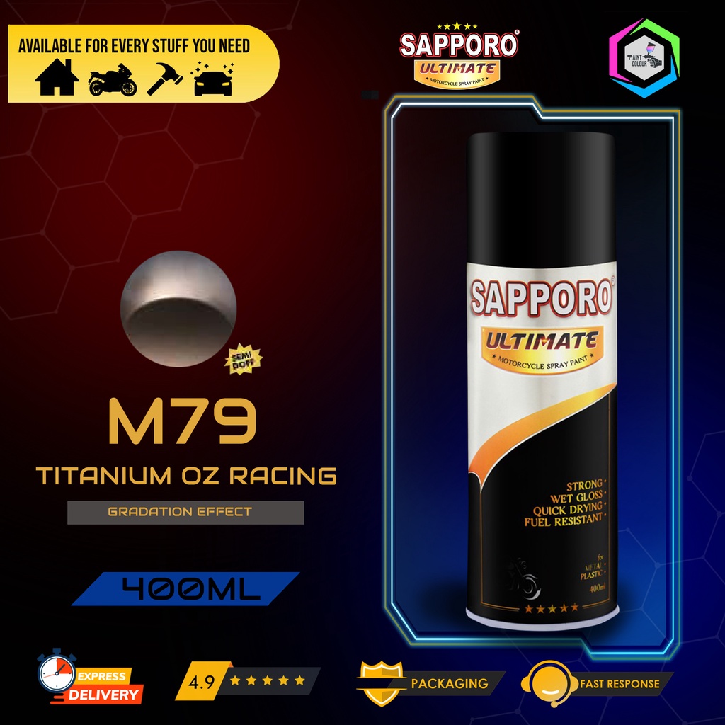 SAPPORO ULTIMATE Metallic Colour Cat Semprot M79 TITANIUM OZ RACING