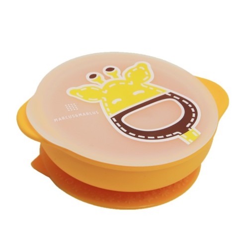 Marcus&amp;Marcus Silicone Suction Bowl with Lid – Peralatan Makan MPASI Mangkuk Suction