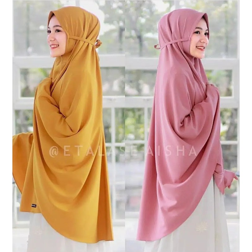 Jilbab BERGO AZALEA NON PET Jumbo Tali Hijab Instan Khimar Syari bahan Wolfis