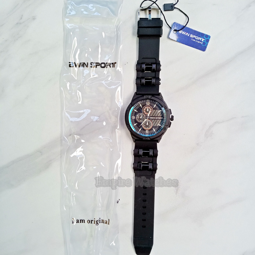 Jam Tangan Cowok Awin Bwin Sport B572 Analog Strap Rubber Kualitas Original, Untuk Motif Gambar Plat