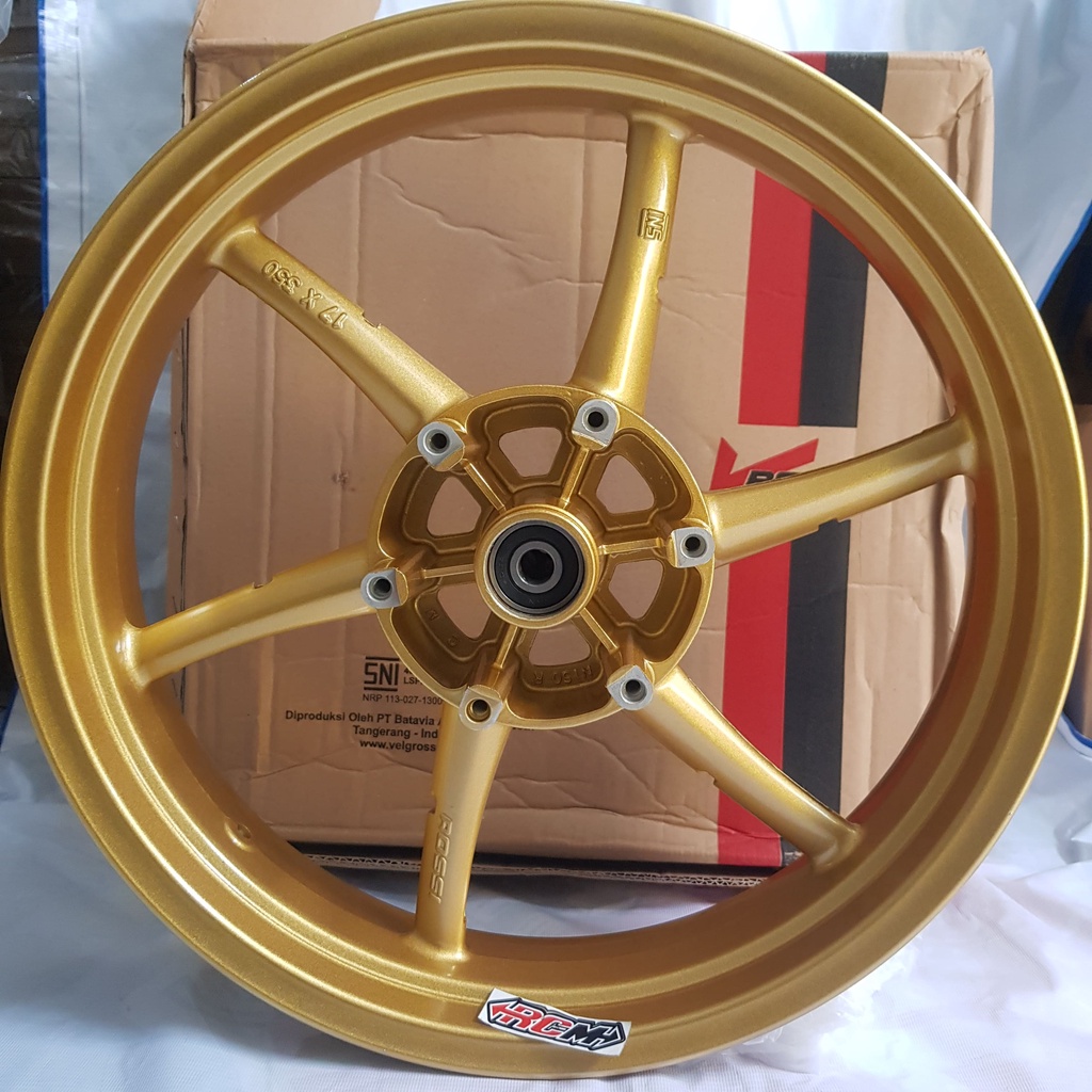 VELG PELEK VELEG VELEK RACING PALANG 6 NINJA RR VROSSI V ROSSI EMAS GOLD TAPAK LEBAR 250 350 R RING 