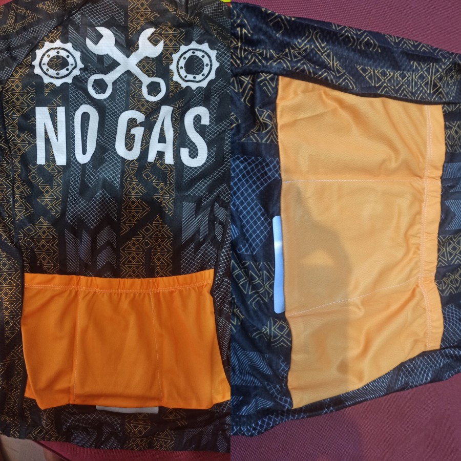 No Gas No Traffic Parking Jersey baju Sepeda Roadbike Road Bike Pria - GOLD