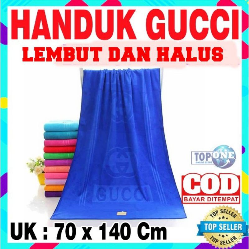 HANDUK GUCCI JUMBO 70X140 MURAH | ANDUK MANDI DEWASA HALUS DAN LEMBUT MENYERAP AIR UKURAN BESAR