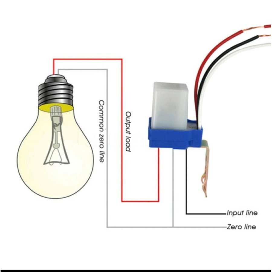 Sensor Cahaya Otomatis 10A 220V plus Wire quick connector