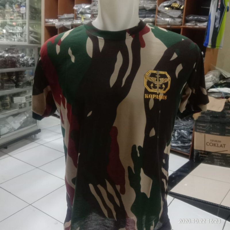Kaos Dalaman Loreng Kopassus |Kaos oblong loreng Kopassus |Kaos loreng dewasa | Kaos kopassus loreng