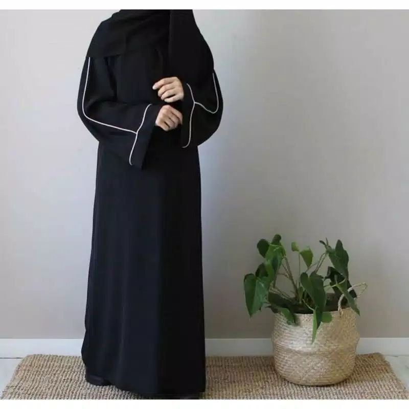 Baju Muslim Wanita Cantik Gamis Remaja Dewasa Hitam Abaya Arab Overline JetBlack Premium Busui Friendly Syar'i Stylish Abaya Basic Casual Turkey Melayu Malaysia