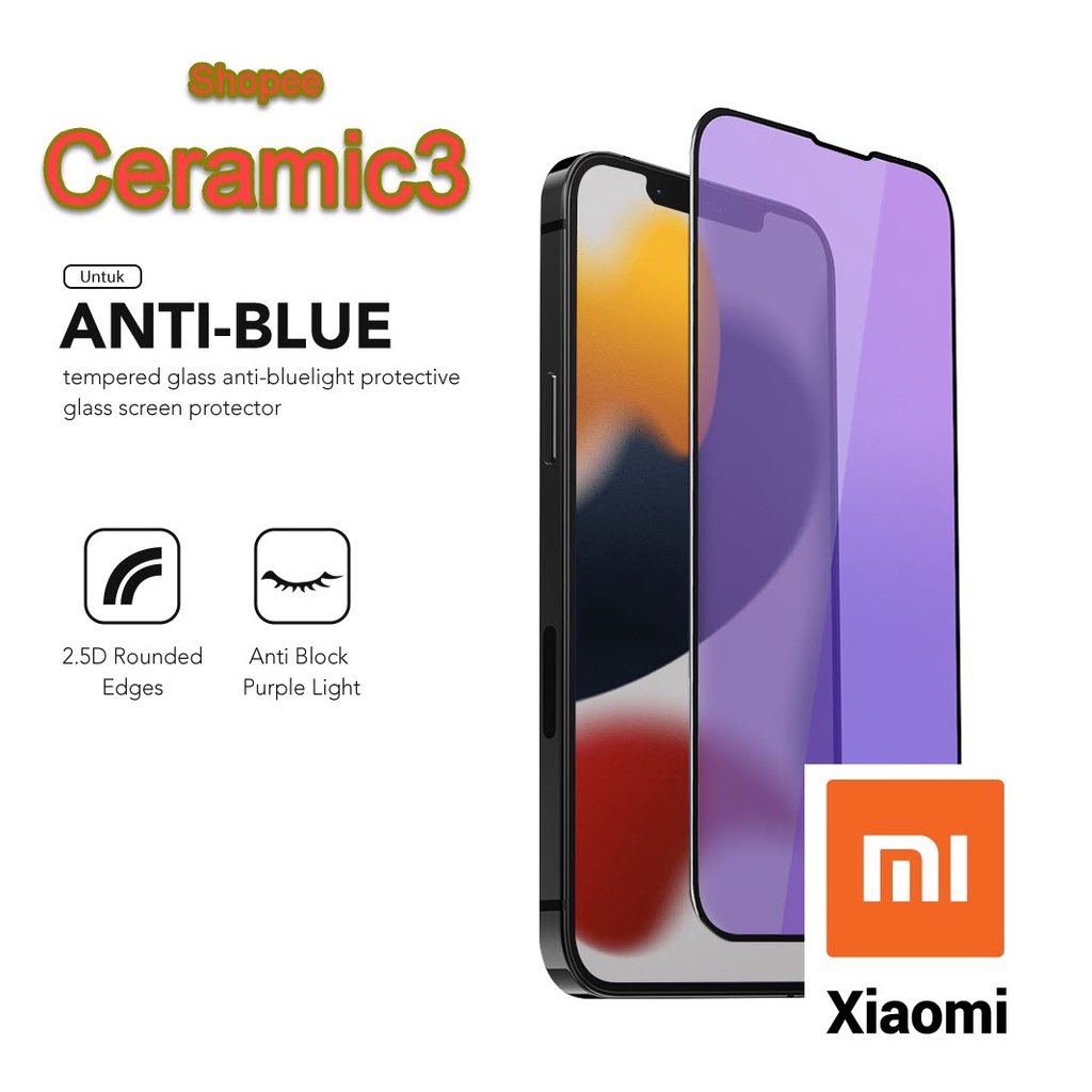 Tempered Glass blue full XIAOMI/bfxa/Anti Minyak Pelindung Protector Cover Layar Screen Handphone Kamera