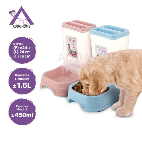 Adda Home - Dispenser Tempat Penyimpanan Makanan Kucing Anjing Pet Feeder Peliharaan 24x16x24cm