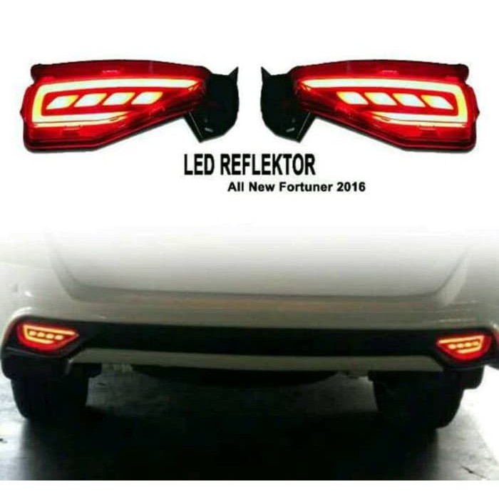 Reflektor All New Fortuner Bumper Belakang + Lampu