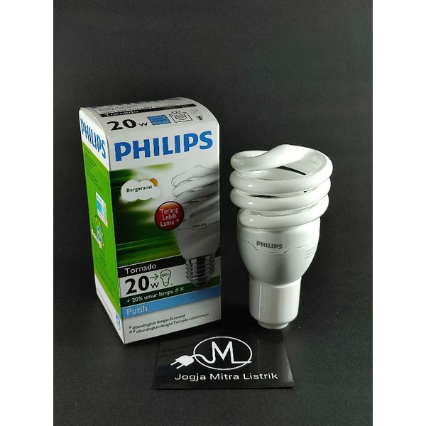 LAMPU PHILIPS TORNADO / LAMPU SPIRAL PHILIPS 20 WATT PUTIH