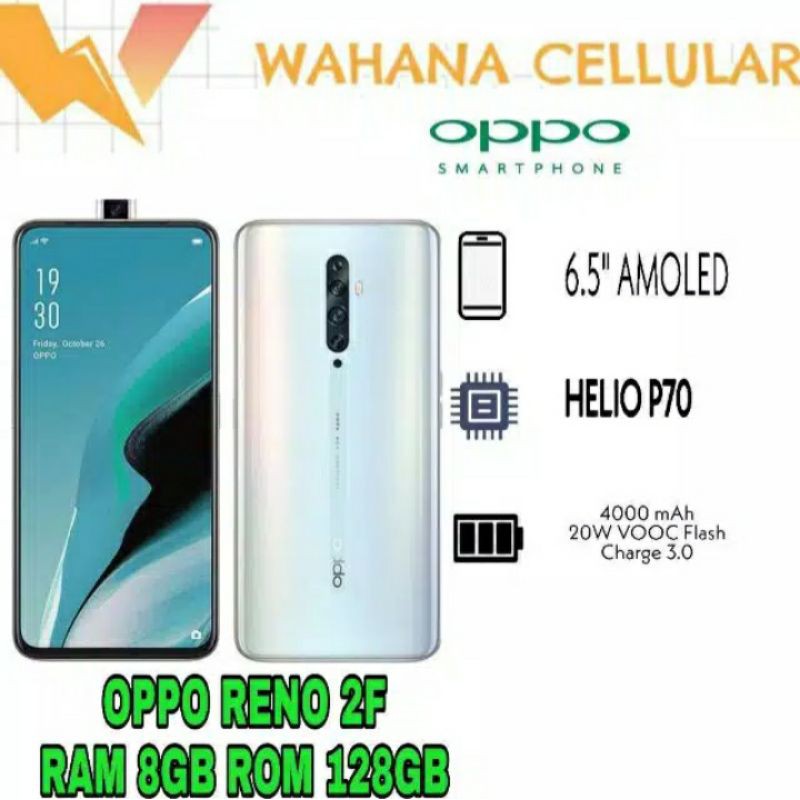 HP OPPO RENO 2F 8/128 GB - OPO RENO 2 F RAM 8GB INTERNAL 128GB GARANSI RESMI FULL 1