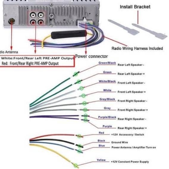 Soket Tape Mobil head unit single din 12 pin Male socket tape mobil  setrum dan speaker