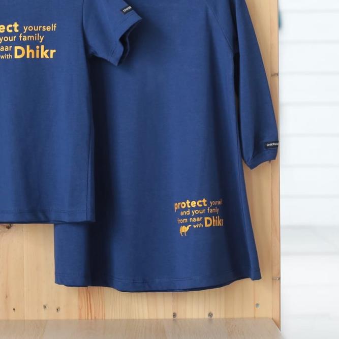 ➸ Dhikr Baju Couple Keluarga Kaos Dhikr&Sabr Warna Dongker DF 13 ♢