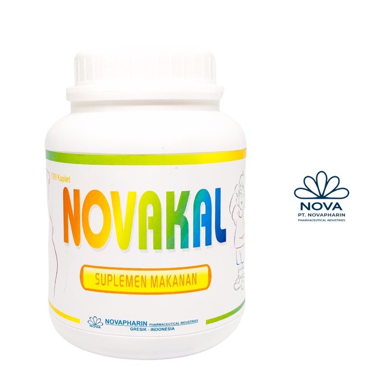 NOVAKAL POT 500mg 1000 KAPLET/ NOVAKAL POT 500mg / NOVAKAL 500mg / KALSIUM LAKTAT NOVAPHARIN