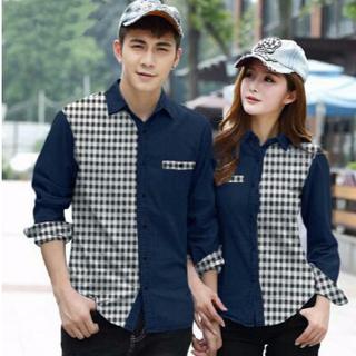 Kemeja Couple  kotak kotak keren hem pasangan kondangan  