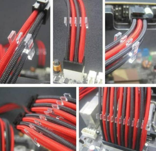 16 pin Transparan Sisir Kabel Cable Comb Sleeved