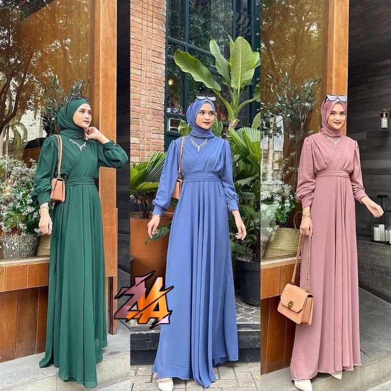 Baju Dress Wanita Muslim Gaudy Maxy Terbaru Dress Mewah Elegan Best Seller