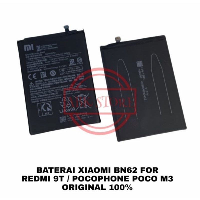 BATTERY BATERAI BATRAI BATRE XIAOMI REDMI 9T POCOPHONE POCO M3 BN62 ORIGINAL