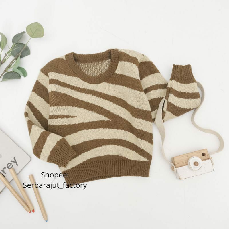 Kids Zebra Sweater Rajut Anak Unisex 2-6th