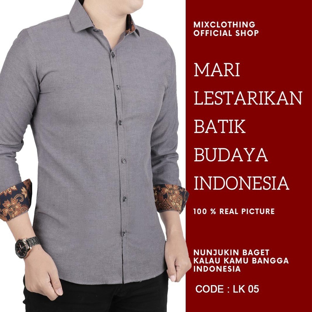 BAJU BATIK PRIA SLIM FIT LENGAN PANJANG | KEMEJA PRIA SLIMFIT PREMIUM LK 05