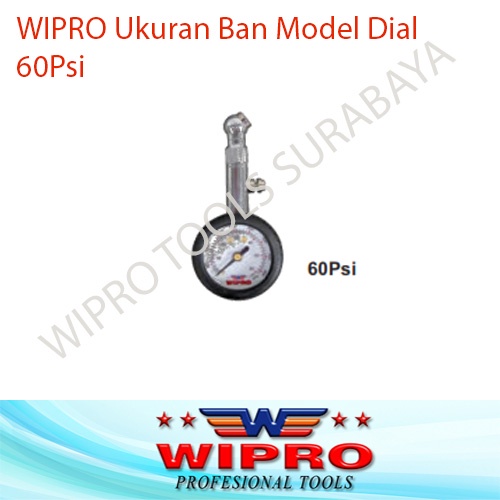Ukuran Tekanan Angin Ban Mobil Model Dial 60 Psi 60Psi Wipro WP 103-1 WP1031