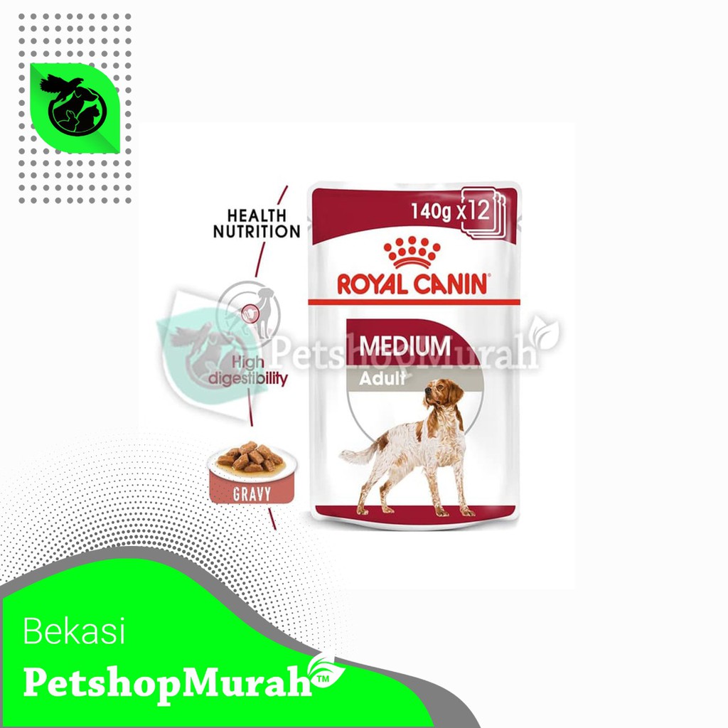 Makanan Anjing Basah Royal Canin Pouch Medium Adult 140gr Wet Food