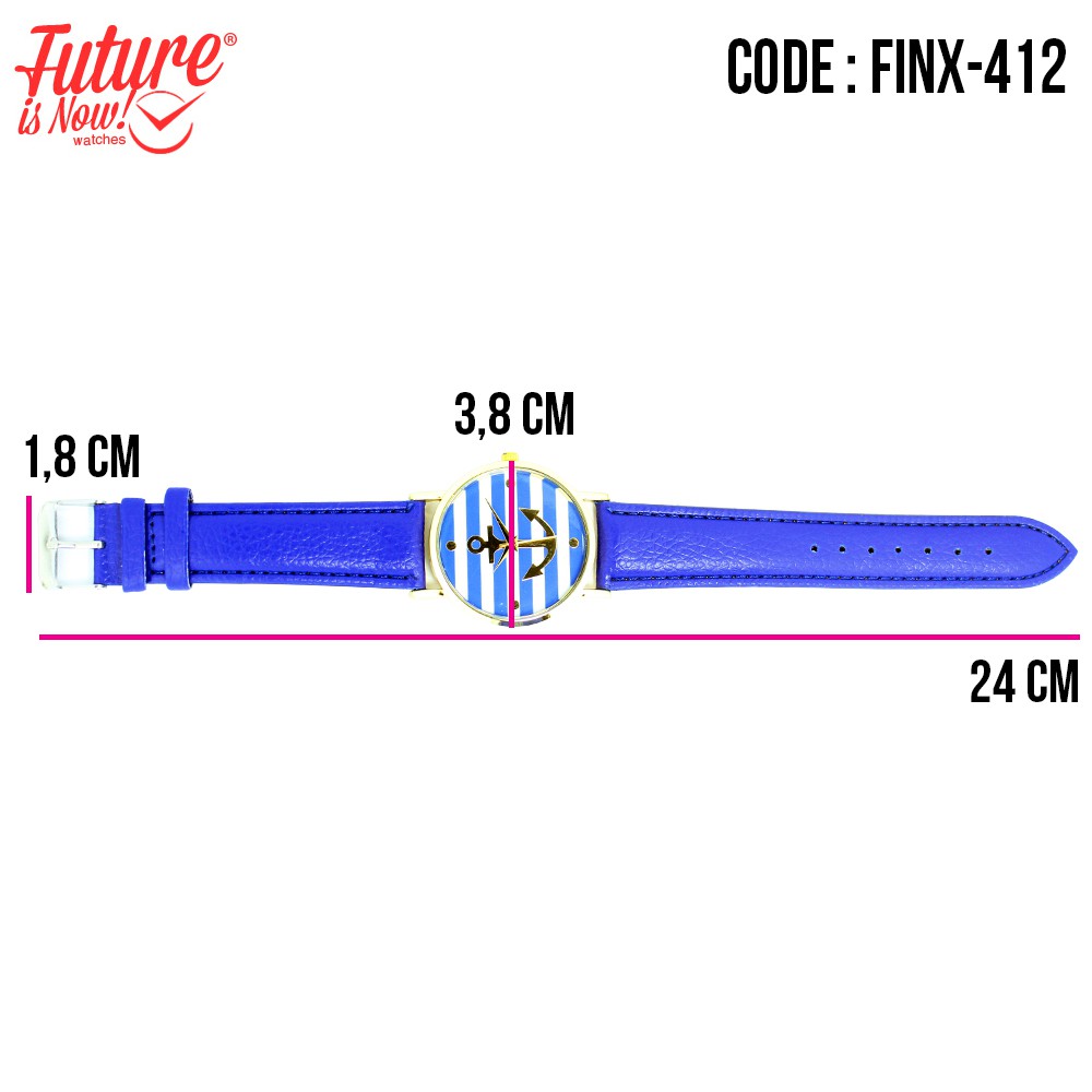 FINX-412 Jam tangan fashion wanita analog - leather strap - 7 pilihan warna