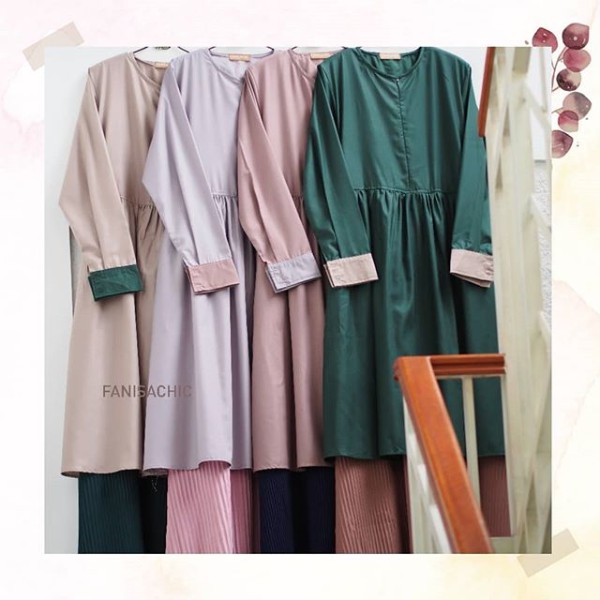 Baju Gamis Busui Dres Ibu Menyusui FANISACHIC HAFIZA DRESS  Baju Muslim Fanisa Chic bahan toyobo royal mix plisket moscrepe fanisa chic gamis wanita