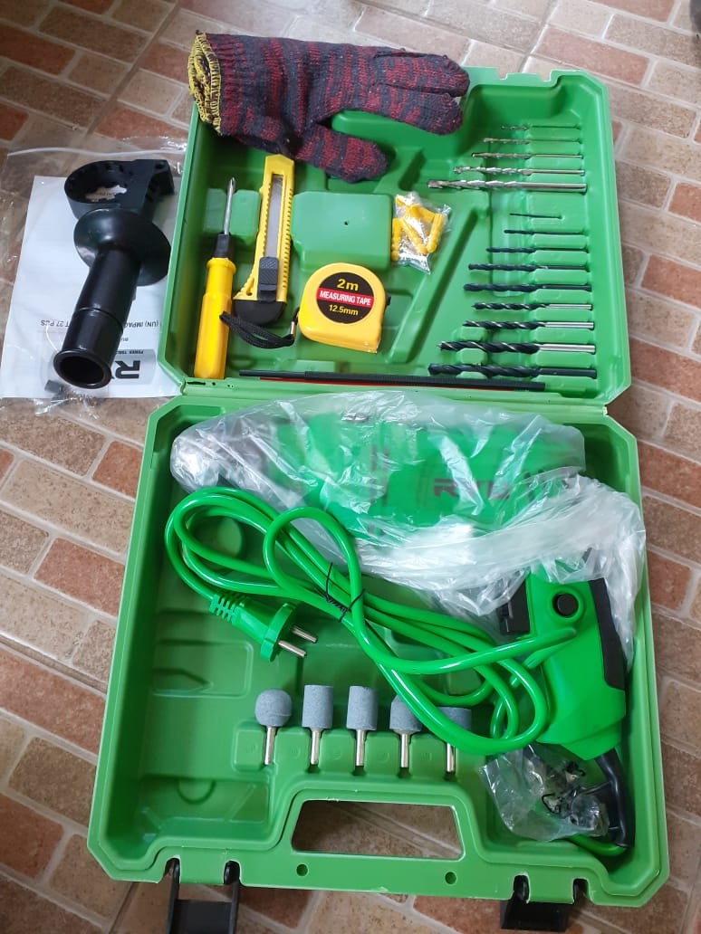 Promo... Paket Mesin Bor Ryu Rid 13-1 Reb Impact Drill Ryu Rid 13-1 Reb Set