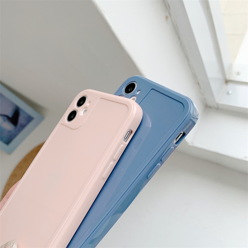 Case Pelindung Penuh Warna Solid Untuk Iphone 7 8 PLUS X XR XS 11 12 13 Mini PRO MAX SE 2020