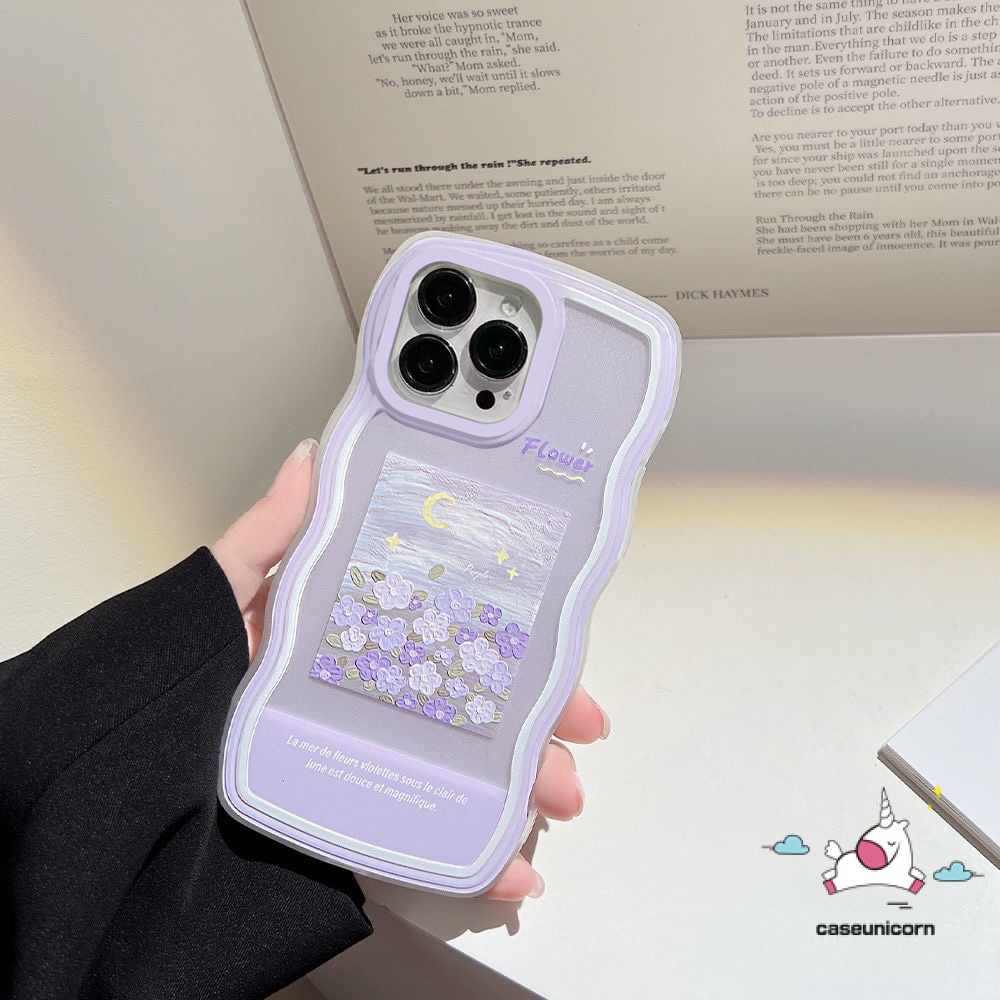 Case Oppo A17 A77 A15 A78 A95 A54 A16 A57 A17K A74 A96 A77s A31 A53 A33 A9 A5 A1K A55 A12 A5s A7 A16K A16E A92 A76 A16s A3s A52 Reno 8T 8Z 7Z 6 8 5 7 Bunga Soft Cover Tepi Bergelombang