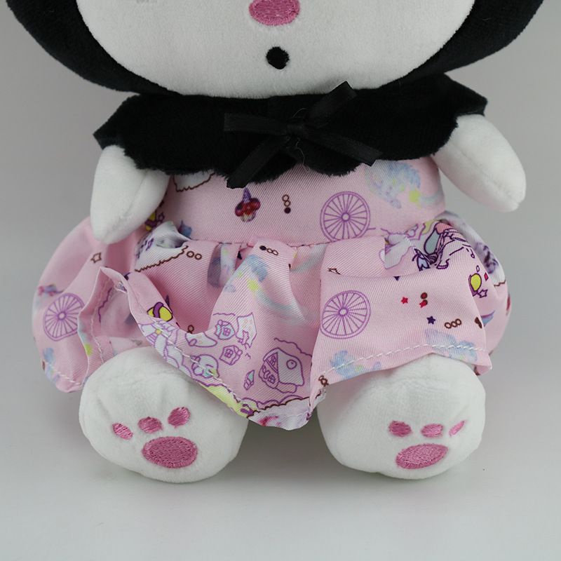 25cm 10inch Kawaii Boneka Kuromi Plush Toy Princess Dress Stuffed Doll Cartoon Soft Gift Mainan