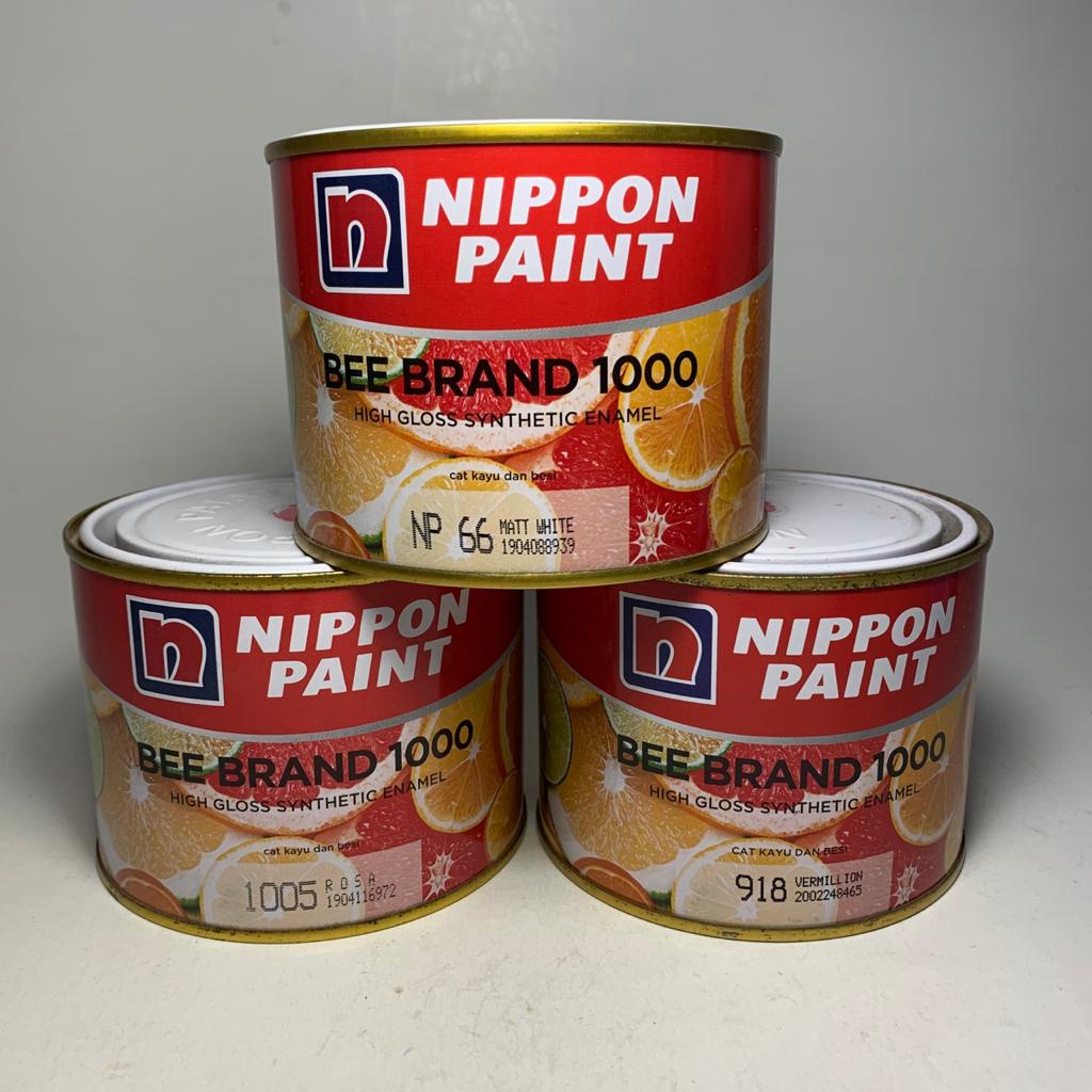 CAT MINYAK KAYU BESI BAJA 0.4 ltr NIPPON PAINT BEEBRAND BEE BRAND 1000 CAT KUSEN PINTU JENDELA PAGAR