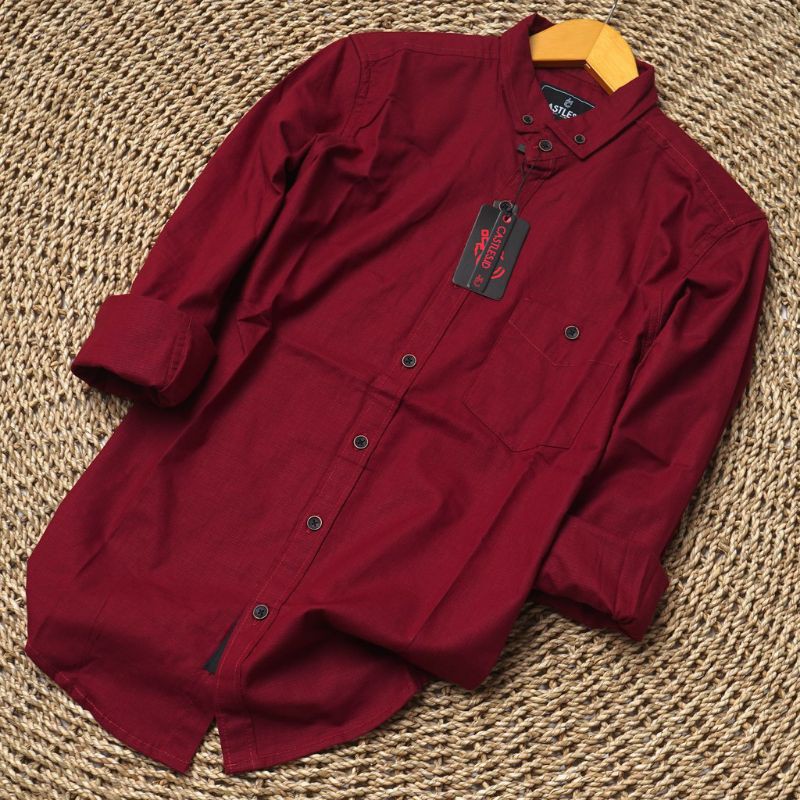 KEMEJA POLOS PANJANG PRIA PREMIUM CASUAL DISTRO/KEMEJA PANJANG