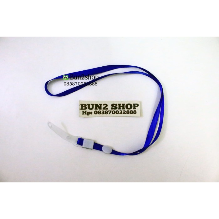 

qpd70d Tali Gantungan Id Card / Tali Badge Id Nylon Hook Karet - Biru As71S0D
