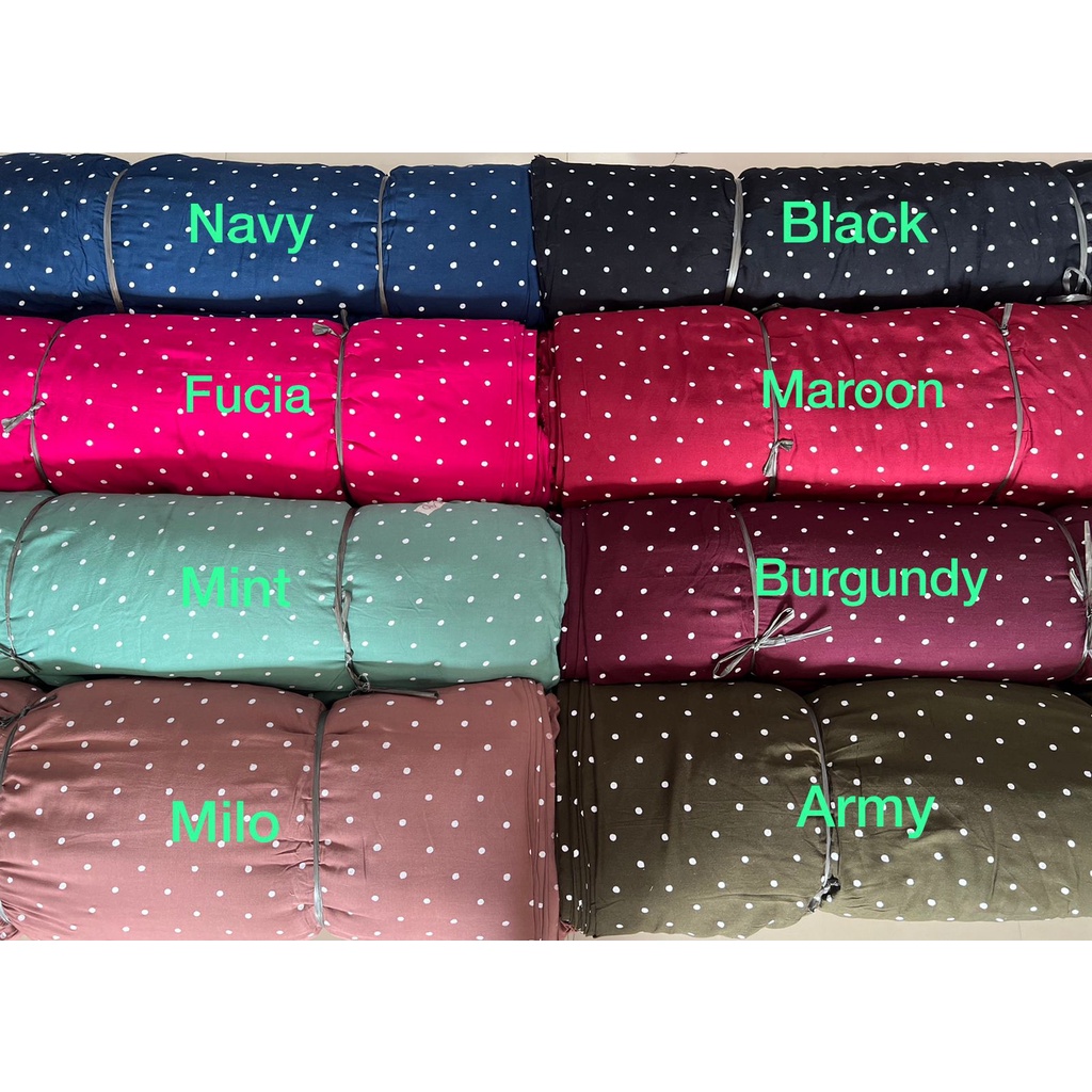 BISA COD // ECER KAIN METERAN // HARGA PER 0,5M // RAYON VISCOSE // MOTIF POLKADOT DAISY ZEBRA BUNGA