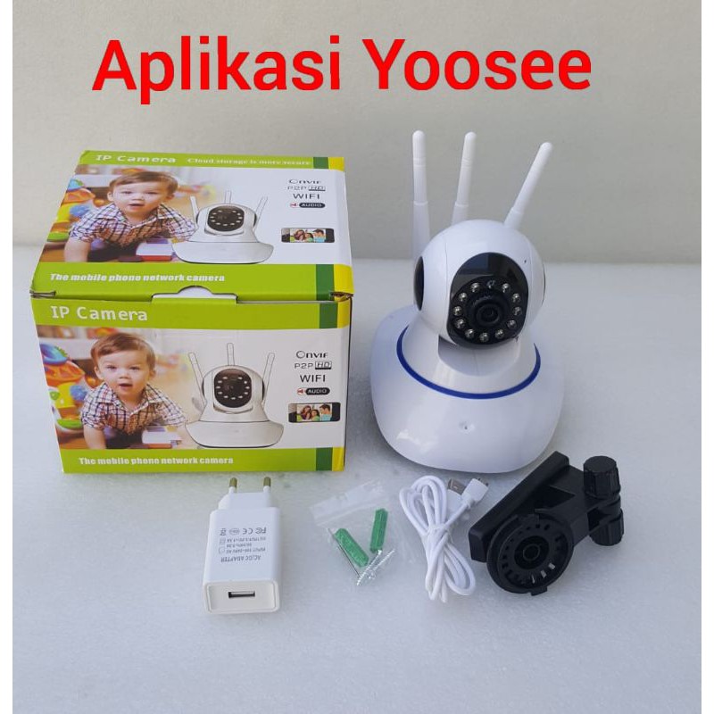 IP KAMERA WIFI 5 ANTENA ROTATOR 360” APLIKASI YOOSE