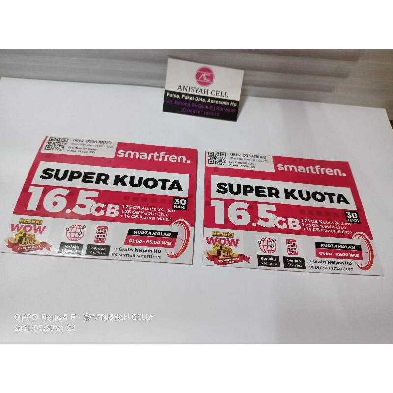 Perdana Smartfren 16,5 GB