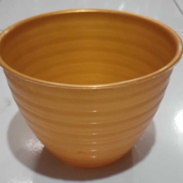 Pot Tanaman Model Mangkok Gold | Vas Bunga | Pot Bunga Gold
