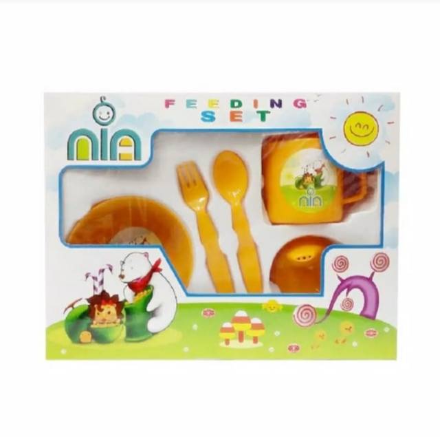 Feeding bayi set nia large/besar/tempat makan bayi murah/perlengkapan bayi murah