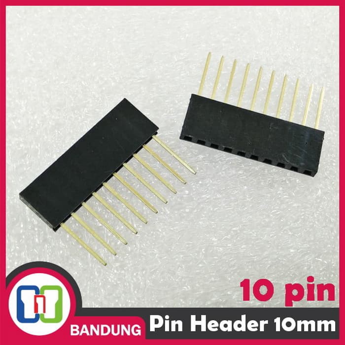 PIN HEADER FEMALE 10 10P 10MM LONG STACKABLE FOR ARDUINO UNO