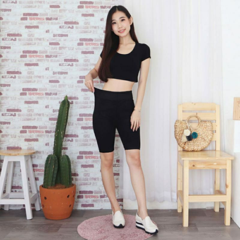 CELANA LEGGING PENDEK HOTPANTS SPORT WANITA MURAH