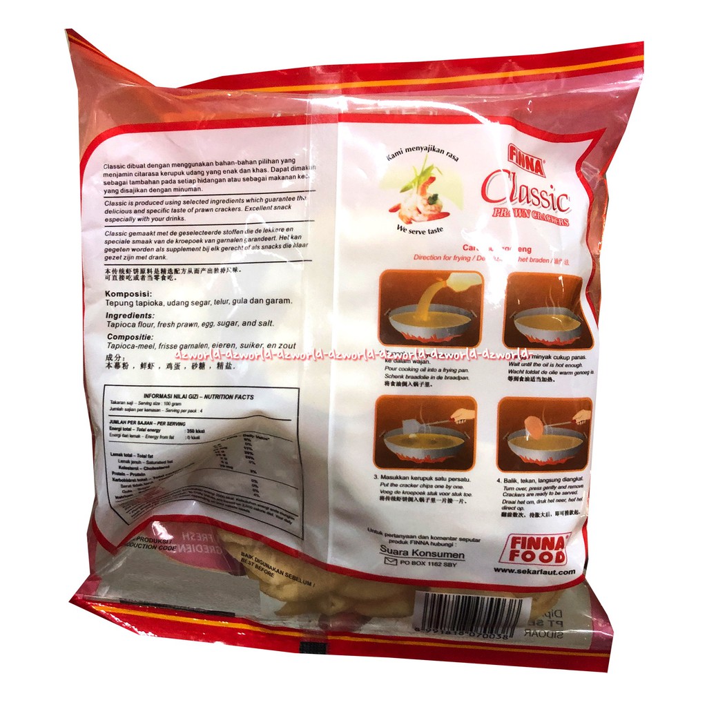 Classic Prawn Crackers Original Recipe Kerupuk Udang Asli Sidoarjo 400gr