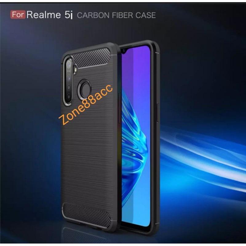 Silicon Case Realme 5 5i 5S Softcase iPAKY Carbon Casing Cover TPU